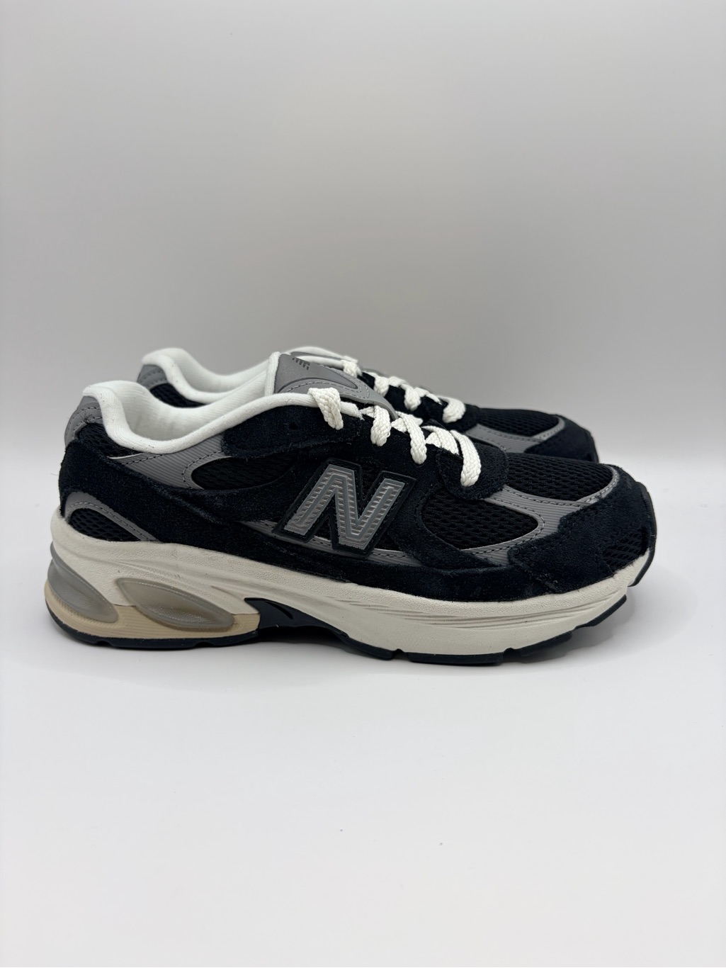New Balance 2010 Lace Black, Gray & Cream Retro Running Sneakers